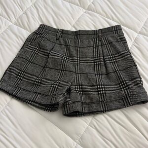 Plaid shorts + olive shorts together